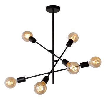 Lucide Lester Flush 6 armet loftlampe 6 x E27 Sort